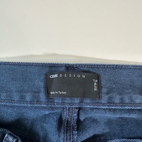 ASOS Design Men's 36x36 Tall Solid Grayish Blue Colored Denim Button Fly Jeans - Picture 3 of 9